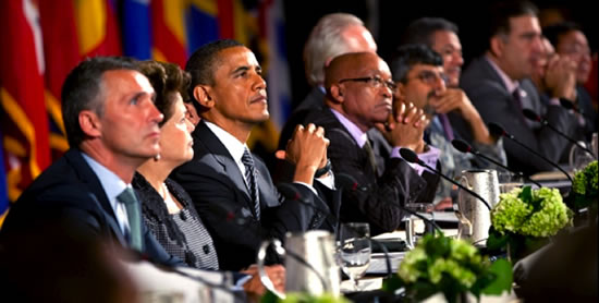Presidentes dos países envolvidos na Open Government Partnership